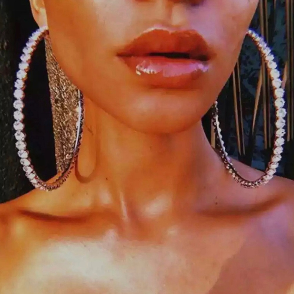 Rhinestone hoop earrings